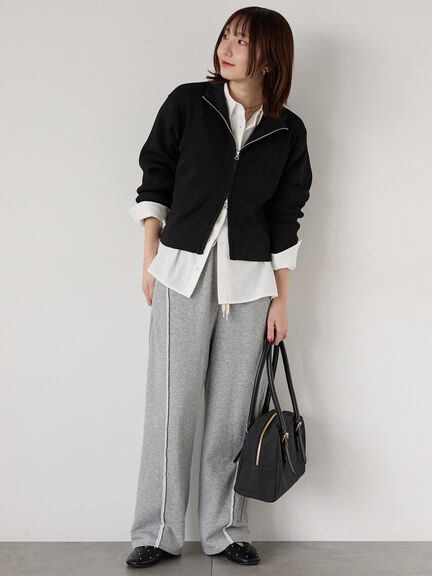 Wジップハイネックリブカーディガン(オフホワイト/ブラック/レッド/ミント/ネイビー)|Te chichi TERRASSE(テチチ テラス)通販