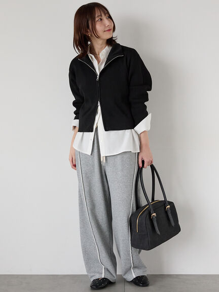 Wジップハイネックリブカーディガン(オフホワイト/ブラック/レッド/ミント/ネイビー)|Te chichi TERRASSE(テチチ テラス)通販