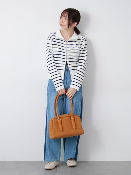 Wジップハイネックリブカーディガン(オフホワイト/ブラック/レッド/ミント/ネイビー)|Te chichi TERRASSE(テチチ テラス)通販