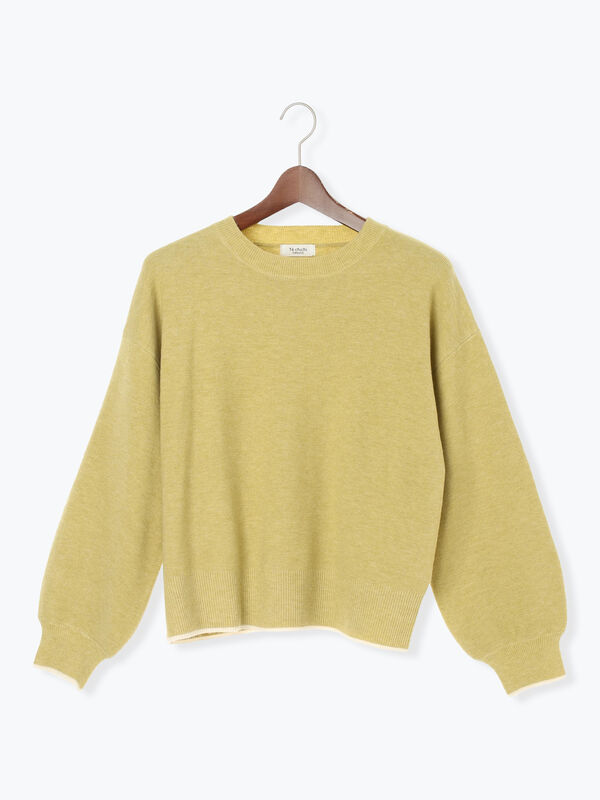 もちもちミラノリブ配色クルーネックニット(イエロー)|Te chichi TERRASSE(テチチ テラス)通販