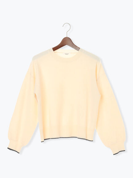 もちもちミラノリブ配色クルーネックニット(オフホワイト/チャコールグレー/イエロー/ブルー)|Te chichi TERRASSE(テチチ テラス)通販