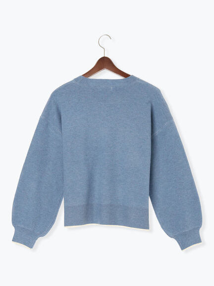 もちもちミラノリブ配色クルーネックニット(オフホワイト/チャコールグレー/イエロー/ブルー)|Te chichi TERRASSE(テチチ テラス)通販