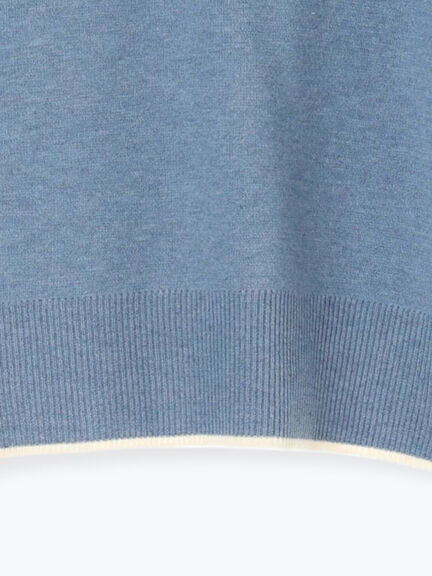 もちもちミラノリブ配色クルーネックニット(オフホワイト/チャコールグレー/イエロー/ブルー)|Te chichi TERRASSE(テチチ テラス)通販