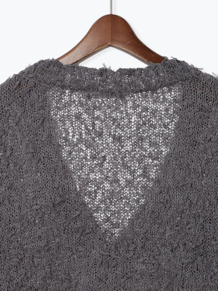 Vネックチュールフリンジカーディガン(オフホワイト/グレー/ブラック)|Te chichi TERRASSE(テチチ テラス)通販