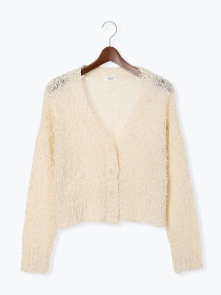 Vネックチュールフリンジカーディガン(オフホワイト/グレー/ブラック)|Te chichi TERRASSE(テチチ テラス)通販