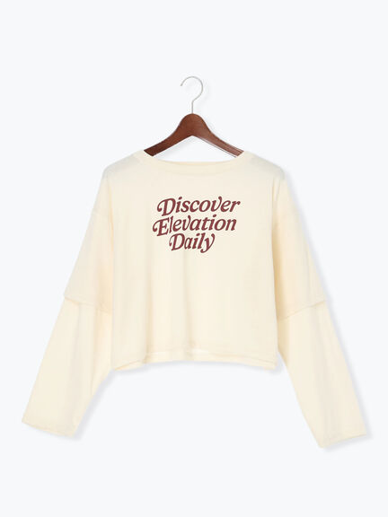 フェイクレイヤードプリントTシャツ(チャコールグレー/パープル/キナリ)|Te chichi TERRASSE(テチチ テラス)通販