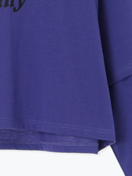 フェイクレイヤードプリントTシャツ(チャコールグレー/パープル/キナリ)|Te chichi TERRASSE(テチチ テラス)通販