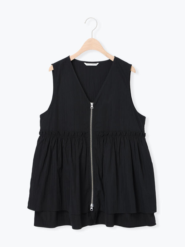 ナイロンペプラムベスト(ブラック)|Te chichi TERRASSE(テチチ テラス)通販