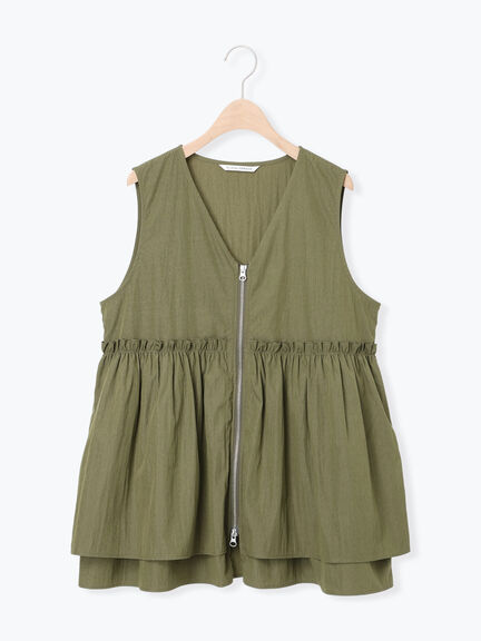 ナイロンペプラムベスト(ブラック/カーキ)|Te chichi TERRASSE(テチチ テラス)通販