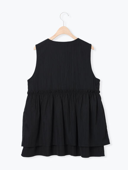 ナイロンペプラムベスト(ブラック/カーキ)|Te chichi TERRASSE(テチチ テラス)通販