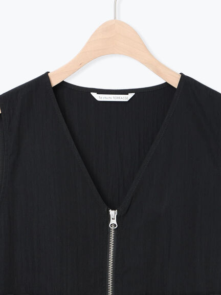 ナイロンペプラムベスト(ブラック/カーキ)|Te chichi TERRASSE(テチチ テラス)通販