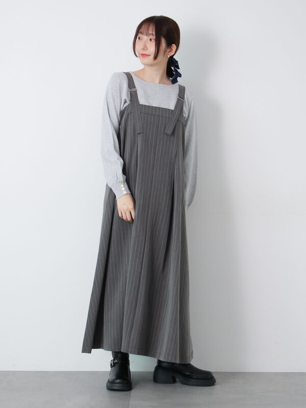 フレアジャンパースカート(チャコールグレー/ブラウン)|Te chichi TERRASSE(テチチ テラス)通販