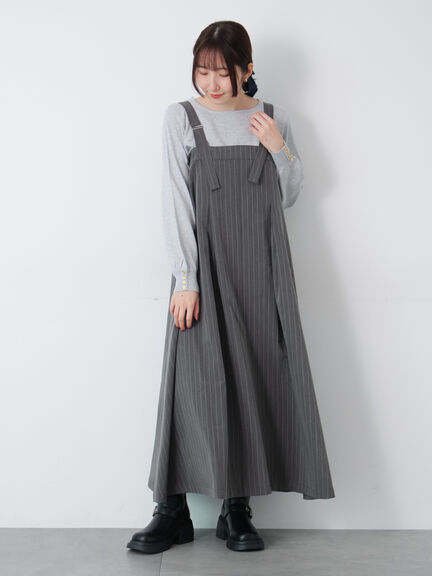 フレアジャンパースカート(チャコールグレー/ブラウン)|Te chichi TERRASSE(テチチ テラス)通販