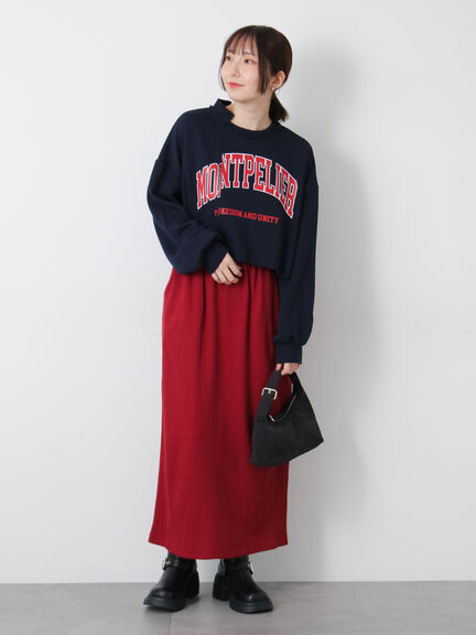 ワッフルナロースカート(グレー/ブラック/ボルドー)|Te chichi TERRASSE(テチチ テラス)通販