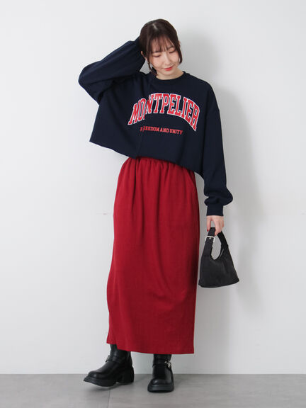 ワッフルナロースカート(グレー/ブラック/ボルドー)|Te chichi TERRASSE(テチチ テラス)通販