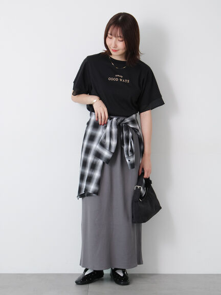 ワッフルナロースカート(グレー/ブラック/ボルドー)|Te chichi TERRASSE(テチチ テラス)通販