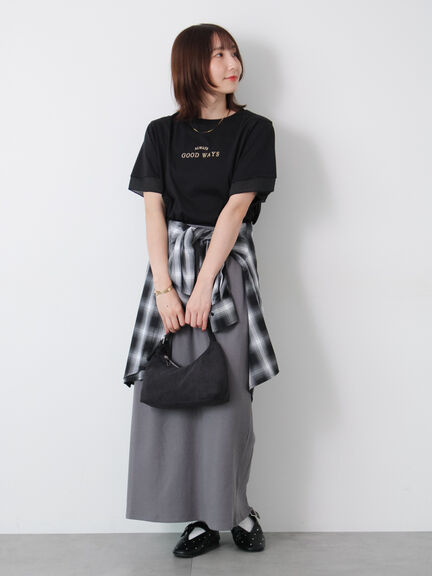 ワッフルナロースカート(グレー/ブラック/ボルドー)|Te chichi TERRASSE(テチチ テラス)通販