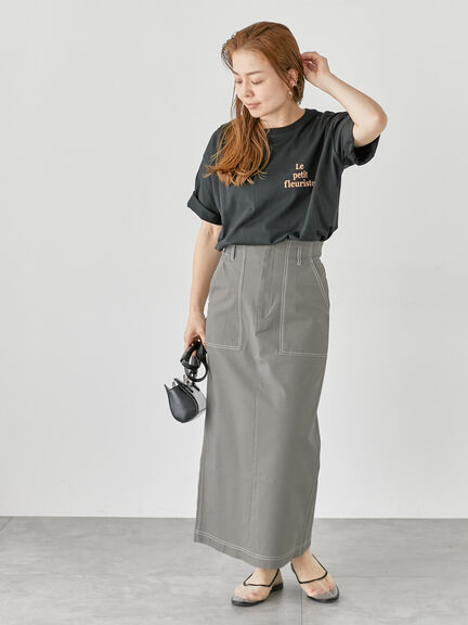 配色ステッチスカート《2025summer catalog item》(グレー/ブラック/ベージュ)|Lugnoncure(ルノンキュール)通販