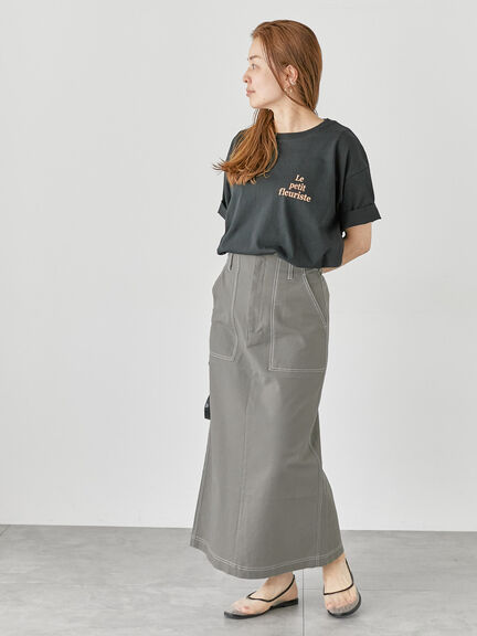 配色ステッチスカート《2025summer catalog item》(グレー/ブラック/ベージュ)|Lugnoncure(ルノンキュール)通販