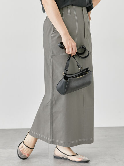 配色ステッチスカート《2025summer catalog item》(グレー/ブラック/ベージュ)|Lugnoncure(ルノンキュール)通販