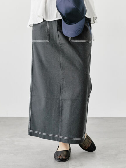 配色ステッチスカート《2025summer catalog item》(グレー/ブラック/ベージュ)|Lugnoncure(ルノンキュール)通販