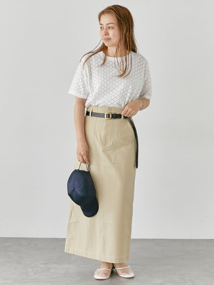 配色ステッチスカート《2025summer catalog item》(グレー/ブラック/ベージュ)|Lugnoncure(ルノンキュール)通販