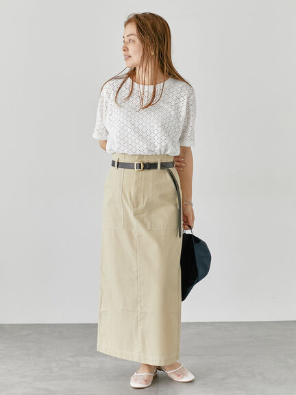 配色ステッチスカート《2025summer catalog item》(グレー/ブラック/ベージュ)|Lugnoncure(ルノンキュール)通販