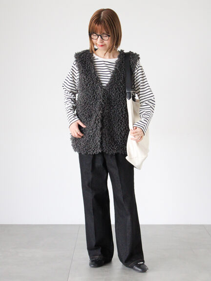 ミドルボアベスト(オフホワイト/チャコールグレー/モカ)|Lugnoncure(ルノンキュール)通販