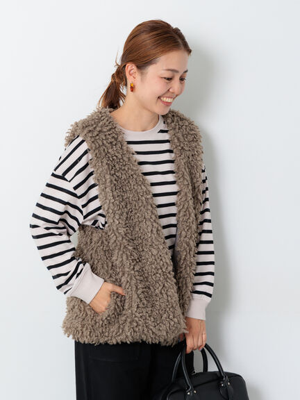 ミドルボアベスト(オフホワイト/チャコールグレー/モカ)|Lugnoncure(ルノンキュール)通販