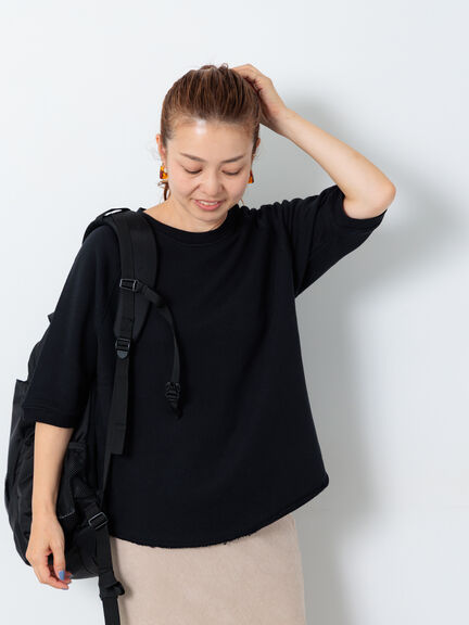 ソフトタッチミニ裏毛半袖プルオーバー《2025autumn catalog item》(オフホワイト/グレー/ブラック)|Lugnoncure(ルノンキュール)通販