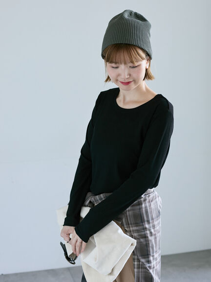 シアースラブテレコ長袖トップス(オフホワイト/グレー/ブラック)|Lugnoncure(ルノンキュール)通販