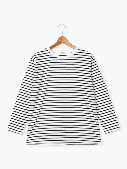 無地/ボーダー天竺トップス(オフホワイト/ホワイト/ブラック)|Lugnoncure(ルノンキュール)通販