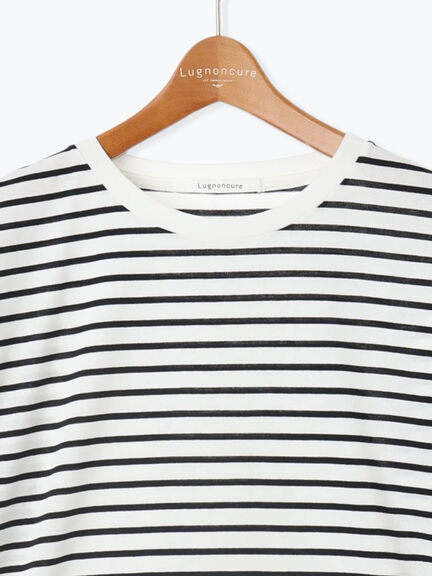 無地/ボーダー天竺トップス(オフホワイト/ホワイト/ブラック)|Lugnoncure(ルノンキュール)通販