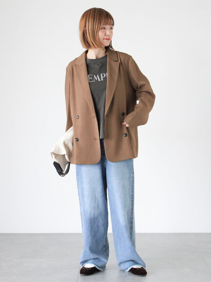 ピグメントグリッターロゴ7分袖Tシャツ(チャコールグレー/ピンク/ブラウン)|Lugnoncure(ルノンキュール)通販