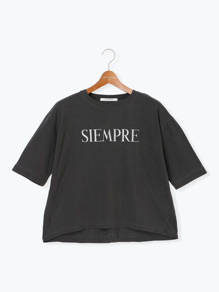 ピグメントグリッターロゴ7分袖Tシャツ(チャコールグレー/ピンク/ブラウン)|Lugnoncure(ルノンキュール)通販