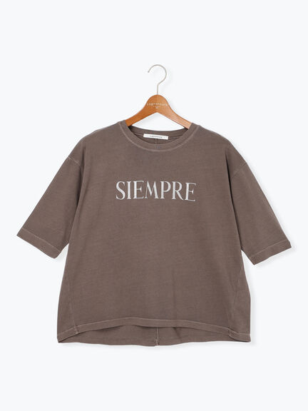 ピグメントグリッターロゴ7分袖Tシャツ(チャコールグレー/ピンク/ブラウン)|Lugnoncure(ルノンキュール)通販