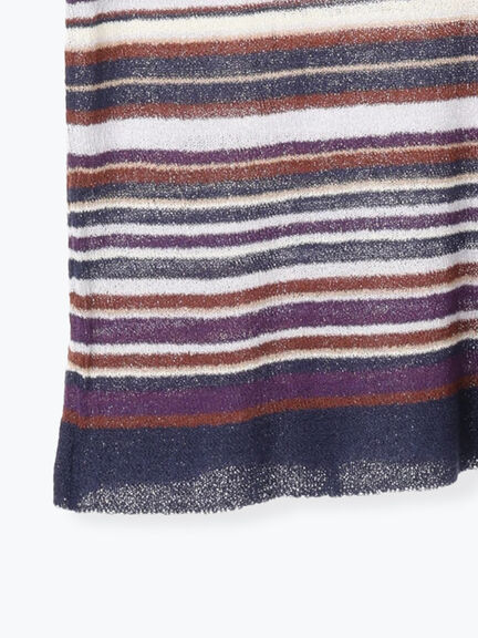 マルチボーダーポロニット《2025autumn catalog item》(ベージュ/ネイビー/パープル)|Lugnoncure(ルノンキュール)通販