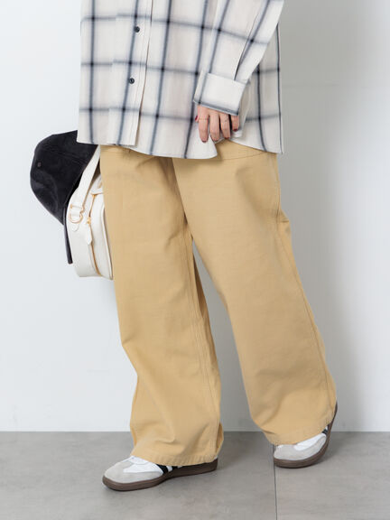 バックサテンベイカーパンツ《2025autumn catalog item》(ブラック/ベージュ/カーキ)|Lugnoncure(ルノンキュール)通販