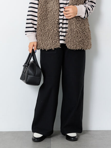 バックサテンベイカーパンツ《2025autumn catalog item》(ブラック/ベージュ/カーキ)|Lugnoncure(ルノンキュール)通販