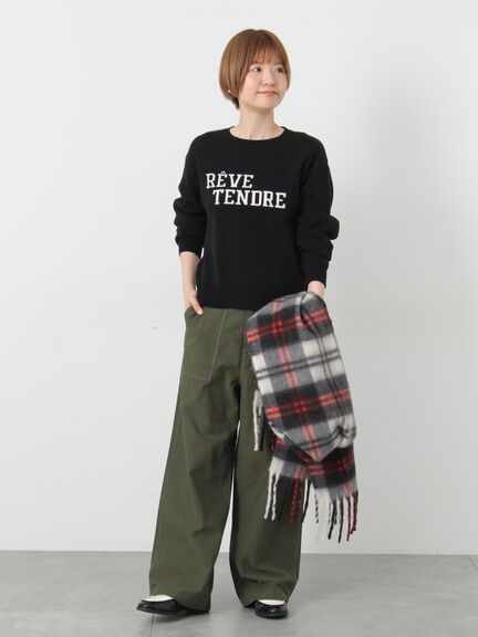 バックサテンベイカーパンツ《2025autumn catalog item》(ブラック/ベージュ/カーキ)|Lugnoncure(ルノンキュール)通販