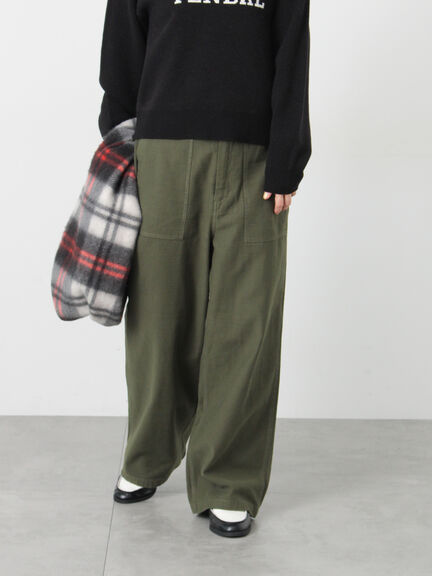 バックサテンベイカーパンツ《2025autumn catalog item》(ブラック/ベージュ/カーキ)|Lugnoncure(ルノンキュール)通販