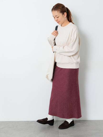 スウェード調バイアススカート《2025autumn catalog item》(レッド/ベージュ/ブラウン)|Lugnoncure(ルノンキュール)通販