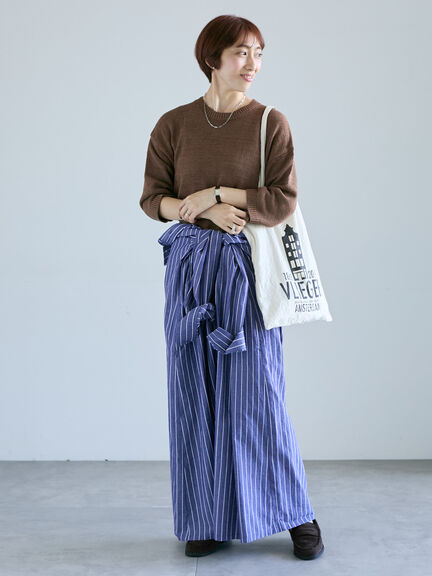 テープヤーンクルーネックニット(グレー/ブラック/ブラウン/パープル)|Lugnoncure(ルノンキュール)通販