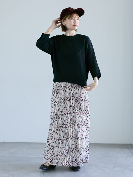 テープヤーンクルーネックニット(グレー/ブラック/ブラウン/パープル)|Lugnoncure(ルノンキュール)通販