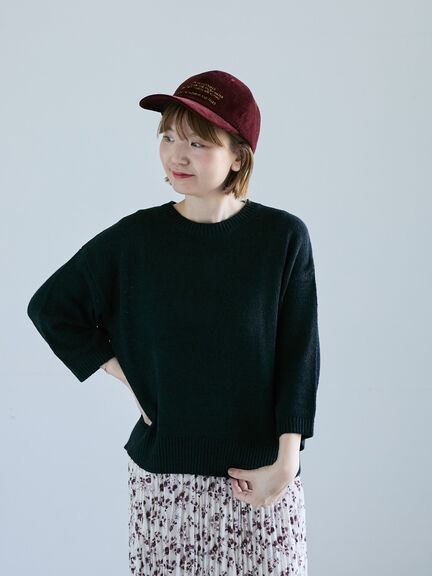 テープヤーンクルーネックニット(グレー/ブラック/ブラウン/パープル)|Lugnoncure(ルノンキュール)通販