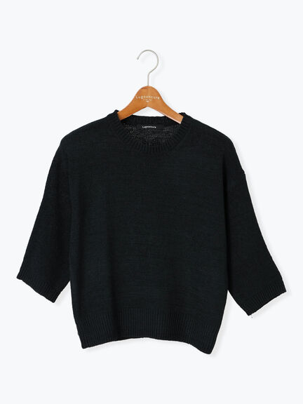 テープヤーンクルーネックニット(グレー/ブラック/ブラウン/パープル)|Lugnoncure(ルノンキュール)通販