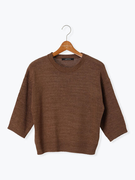 テープヤーンクルーネックニット(グレー/ブラック/ブラウン/パープル)|Lugnoncure(ルノンキュール)通販