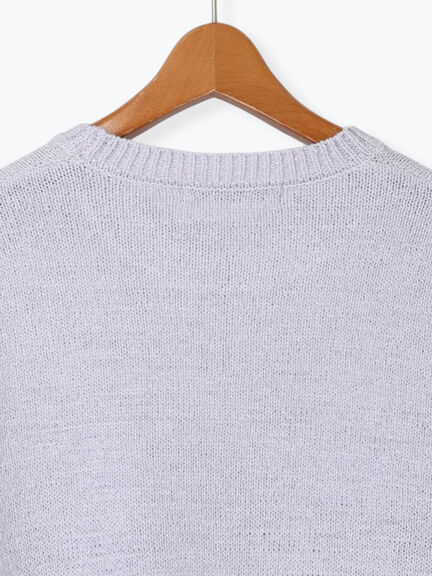 テープヤーンクルーネックニット(グレー/ブラック/ブラウン/パープル)|Lugnoncure(ルノンキュール)通販