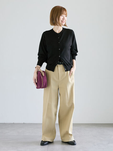 コットンクルーネックカーディガン(オフホワイト/ブラック/レッド/ブルー)|Lugnoncure(ルノンキュール)通販