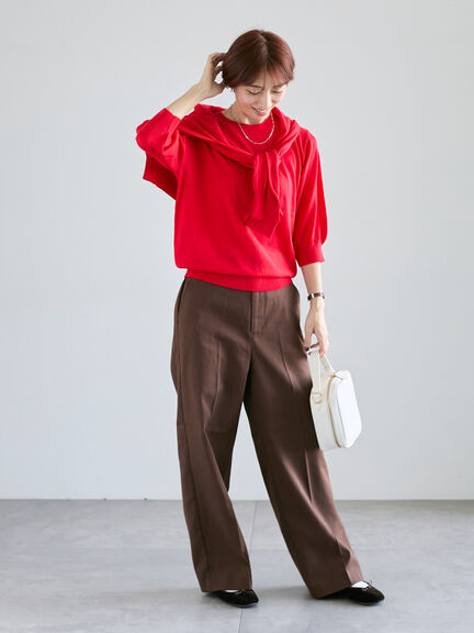 コットンクルーネックカーディガン(オフホワイト/ブラック/レッド/ブルー)|Lugnoncure(ルノンキュール)通販